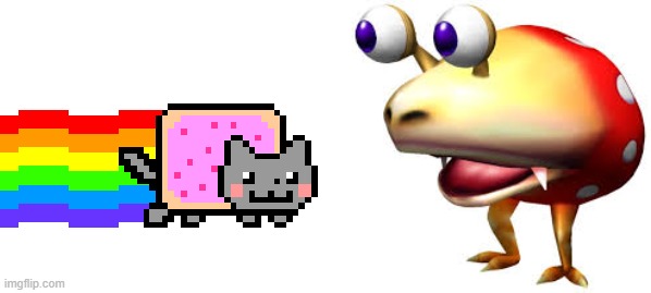 OwO | image tagged in nyan cat,bulborb,memes | made w/ Imgflip meme maker