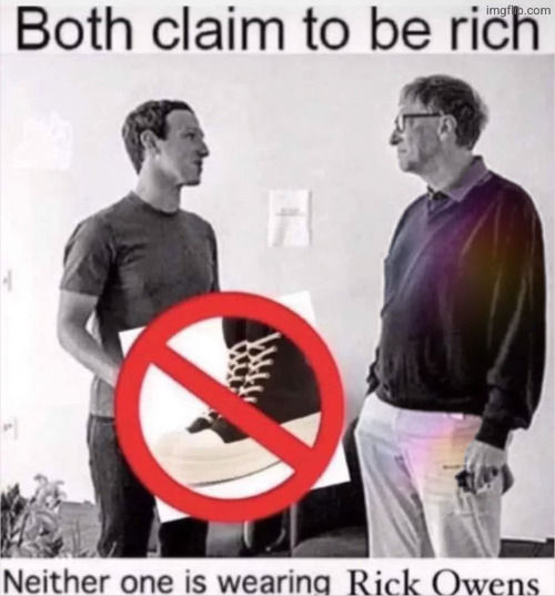 jeff and Steve fake ahh mfs | image tagged in rick owens,jeff bezos,steve jobs,playboi carti,funny,clothes | made w/ Imgflip meme maker