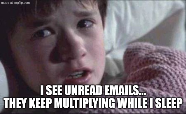 I SEE UNREAD EMAILS... THEY KEEP MULTIPLYING WHILE I SLEEP | I SEE UNREAD EMAILS...
THEY KEEP MULTIPLYING WHILE I SLEEP | image tagged in memes,i see dead people,sleep,emails,reading,nap | made w/ Imgflip meme maker