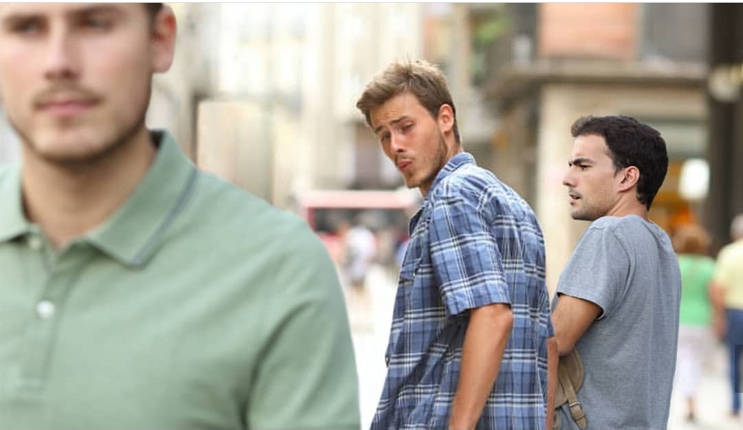 gay version guy looks back Blank Meme Template