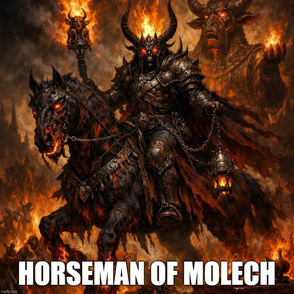 Horseman of Molech | horseman of molech | image tagged in horseman of molech | made w/ Imgflip meme maker