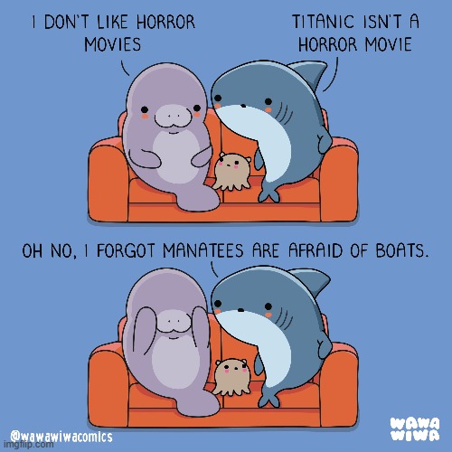 image tagged in shark,octopus,manatee,movie,horror movie,titanic | made w/ Imgflip meme maker