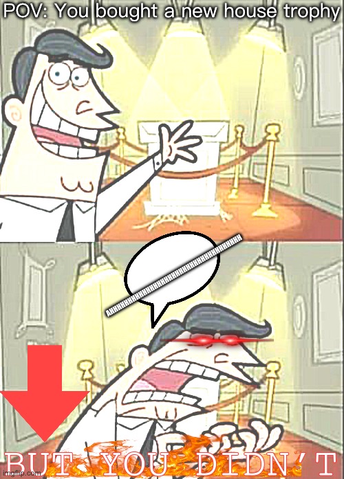 House Trophy | POV: You bought a new house trophy; ahhhhhhhhhhhhhhhhhhhhhhhhhhhhhhhhhhhh; But you didn’t | image tagged in memes,this is where i'd put my trophy if i had one | made w/ Imgflip meme maker