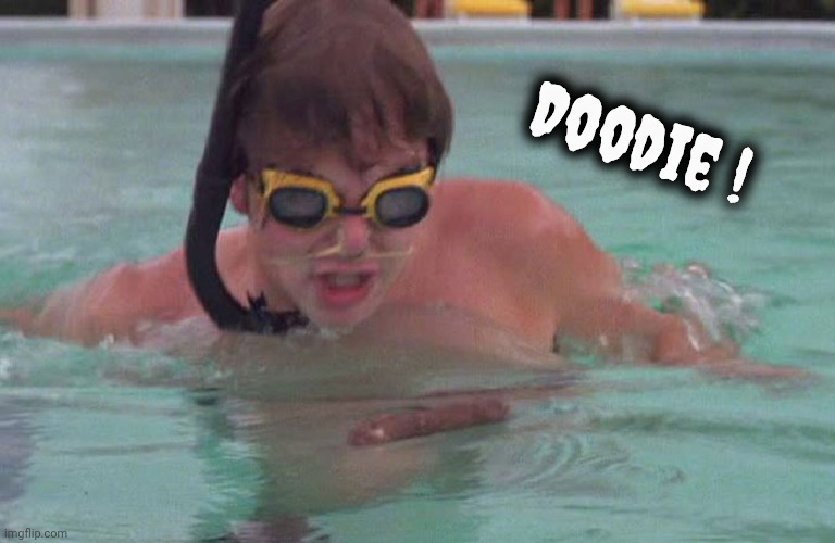 Caddyshack swimming pool doodie | Doodie ! | image tagged in caddyshack swimming pool doodie | made w/ Imgflip meme maker