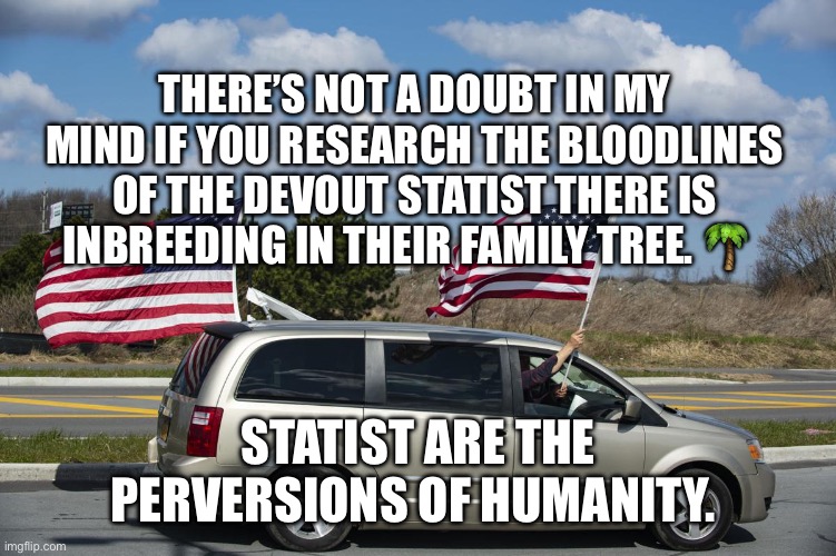 Minivan Moms 4 Trump | There’s not a doubt in my mind if you research the bloodlines of the devout Statist there is inbreeding in their family tree. 🌴; Statist are the perversions of humanity. | image tagged in minivan moms 4 trump | made w/ Imgflip meme maker