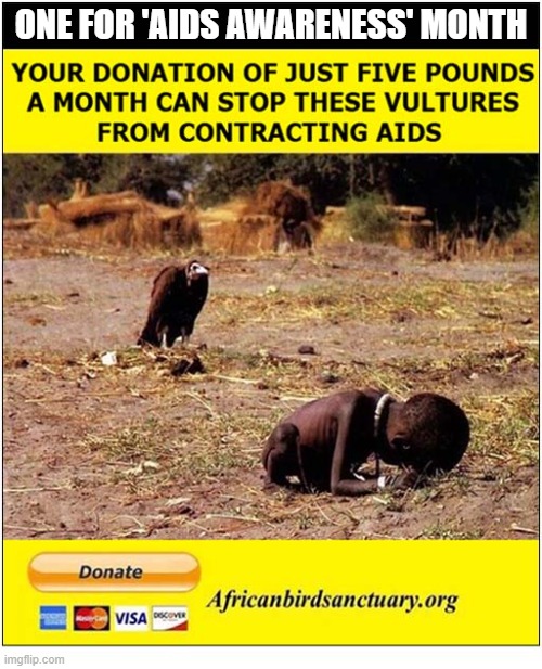 Save Those Vultures ! | One For 'Aids Awareness' Month | image tagged in africa,donations,vulture,boys,aids,pride month | made w/ Imgflip meme maker