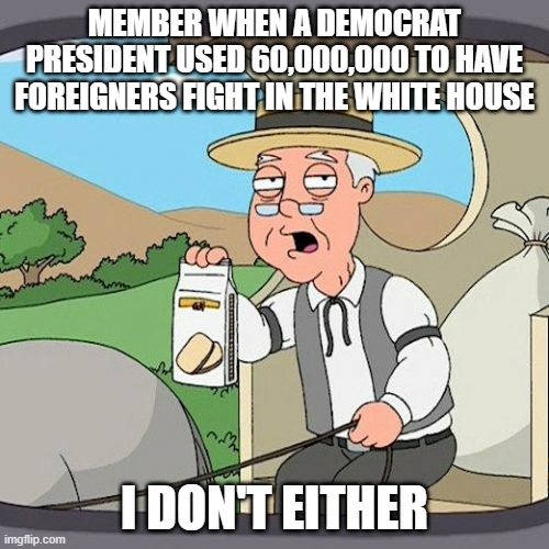 "Ummmmmmmm SOROS" | Member when a democrat president used 60,000,000 to have foreigners fight in the white house; I don't either | image tagged in memes,pepperidge farm remembers | made w/ Imgflip meme maker