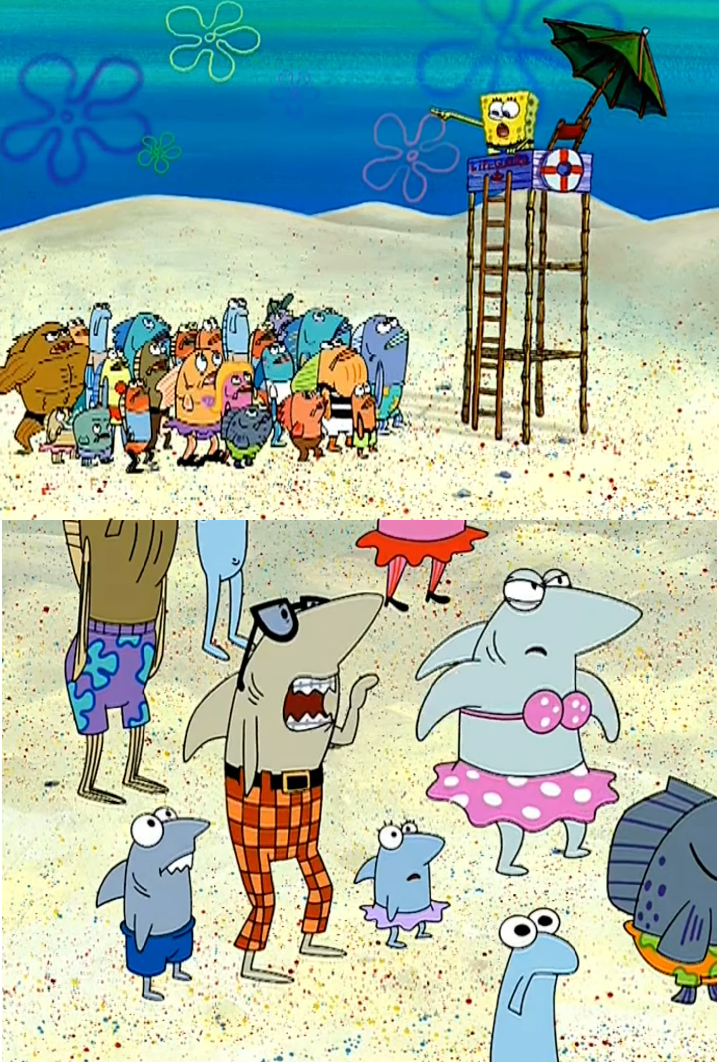 SpongeBob There Are Sharks In There Blank Meme Template