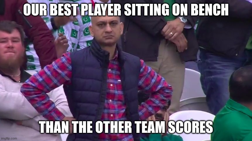bro the teacher thinks he made the best desion | our best player sitting on bench; than the other team scores | image tagged in disappointed muhammad sarim akhtar | made w/ Imgflip meme maker