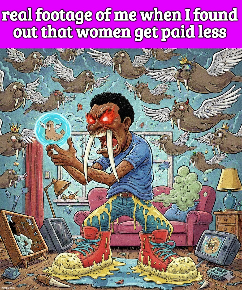 real footage of me when I found
out that women get paid less | made w/ Imgflip meme maker
