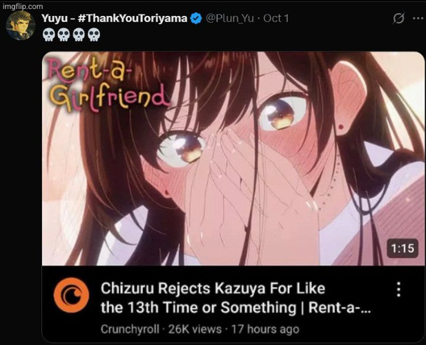 even crunchyroll doesn't care anymore | made w/ Imgflip meme maker