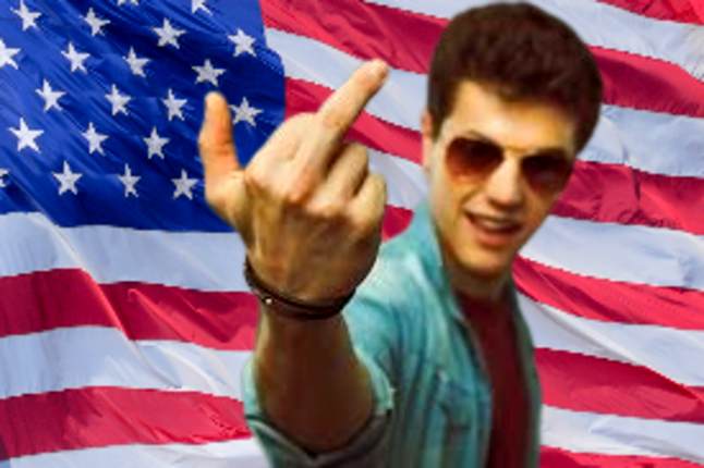 America middle finger Blank Meme Template