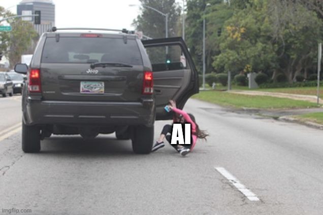 Kicked Out of Car | AI | image tagged in kicked out of car | made w/ Imgflip meme maker