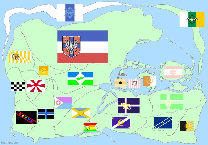 The Flowrix Countries With Their Flags | image tagged in the flowrix continent,vexillology,fictional,fun,fyp,countries | made w/ Imgflip meme maker