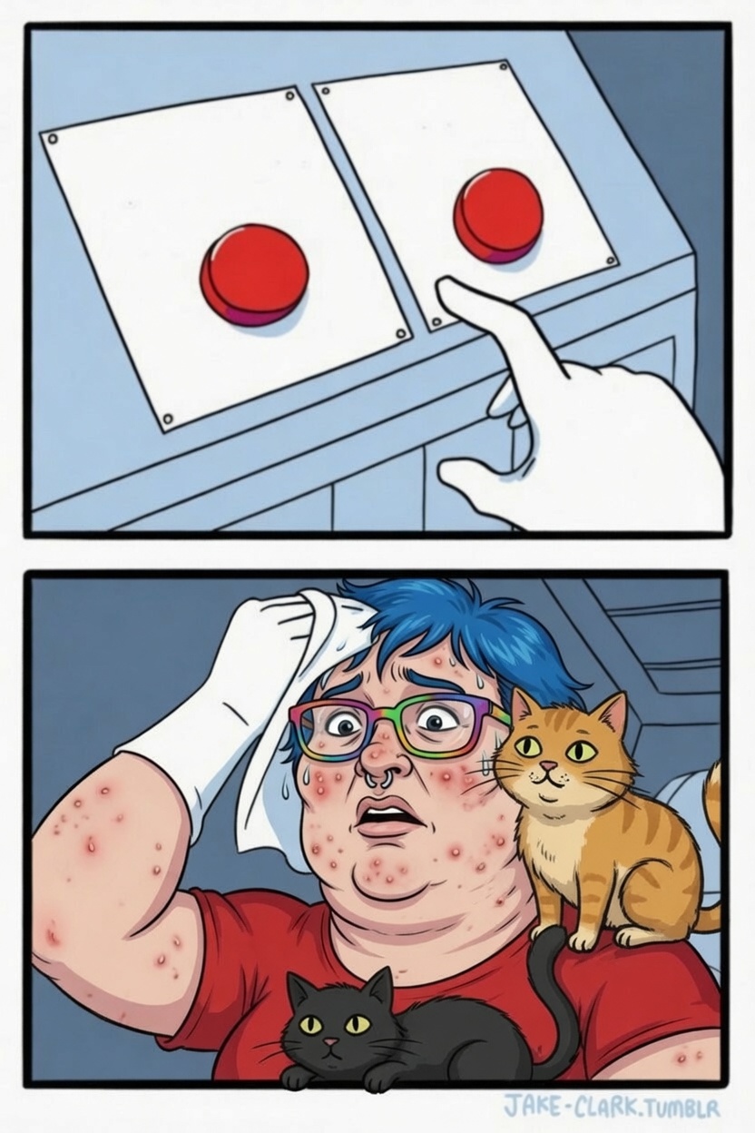 Two Buttons Feminist Blank Meme Template