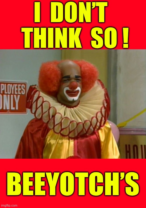 Don’t Mess With HOMEY !!!  : ) | I  don’t 
 Think  so ! Beeyotch’s | image tagged in homey the clown | made w/ Imgflip meme maker