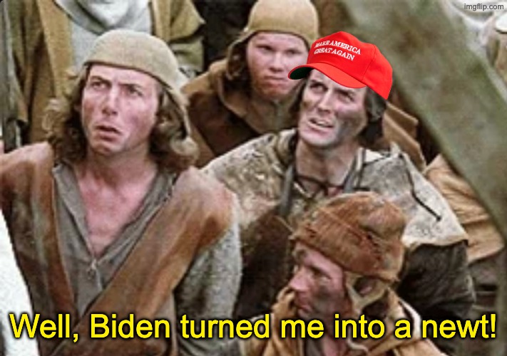 Well, Biden turned me into a newt! | made w/ Imgflip meme maker