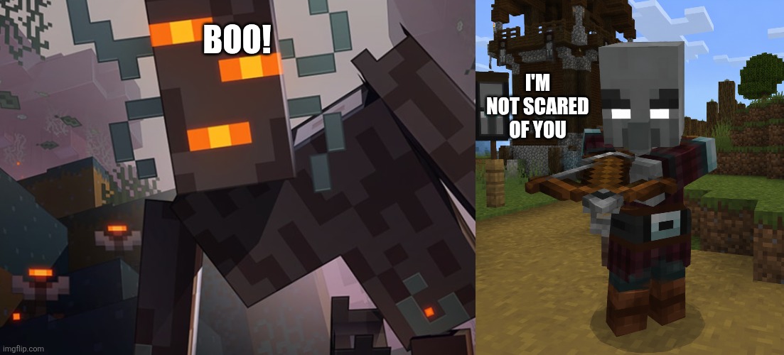 Pillagerbrine is not scared of creakings | Boo! I'm not scared of you | image tagged in the creaking,pillagerbrine | made w/ Imgflip meme maker
