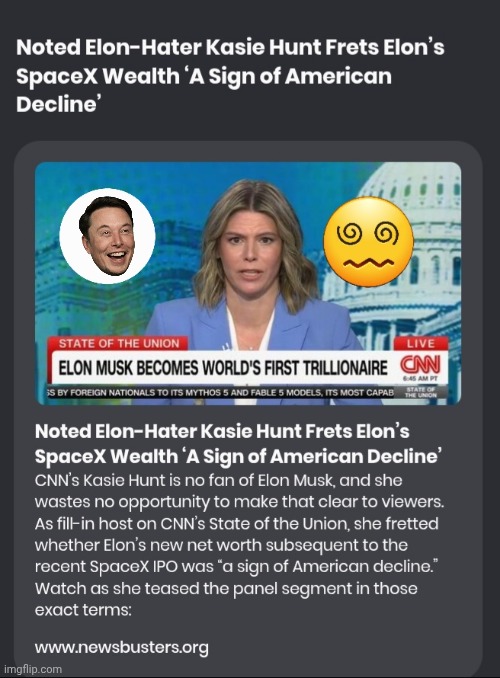 CNN nutcase babbles | image tagged in screenshot_20260615_222728_chrome jpg,cnn fake news,elon musk | made w/ Imgflip meme maker