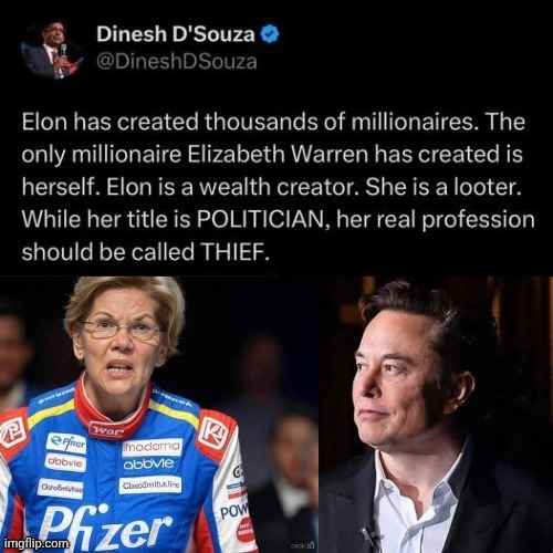 Elon vs Fake Indian Fauxcahontas | image tagged in aufqrf jpg,elon musk,vs,fake,indian | made w/ Imgflip meme maker