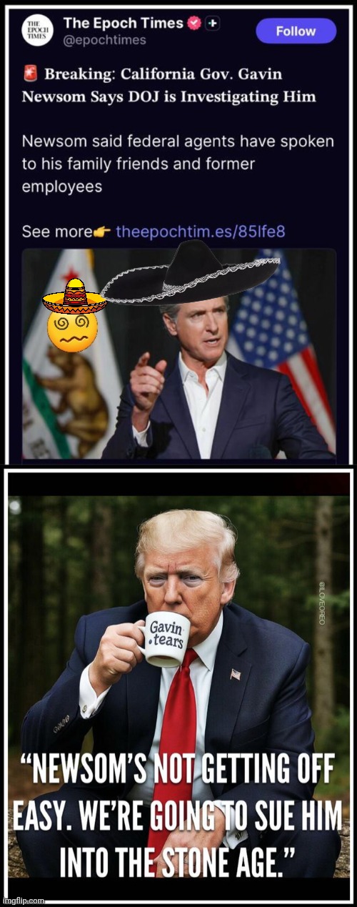 Newsom under investigation | image tagged in img 22 jpeg,grease,gavin,anal probes | made w/ Imgflip meme maker