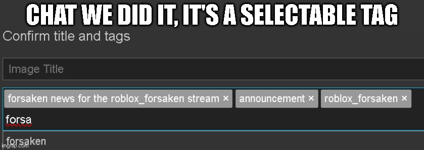 chat we did it, it's a selectable tag | made w/ Imgflip meme maker