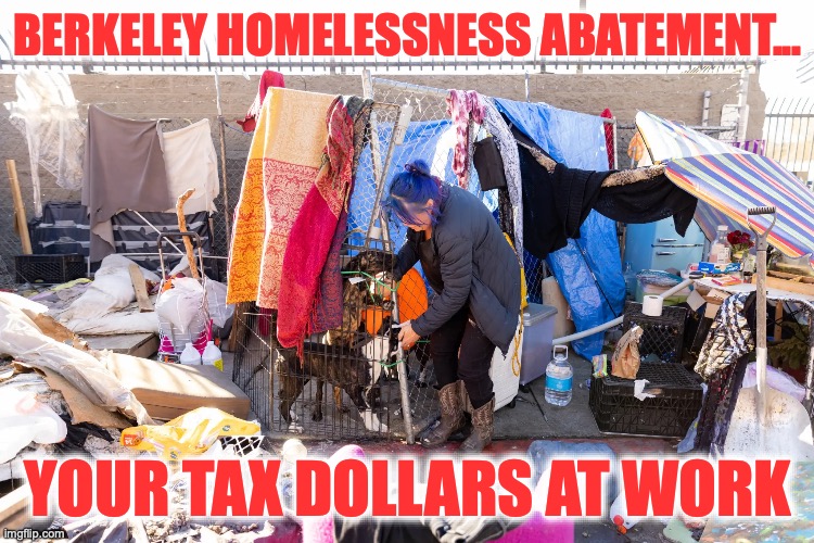 Berkeley Street Life | berkeley homelessness abatement... your tax dollars at work | image tagged in image 139 jpeg | made w/ Imgflip meme maker