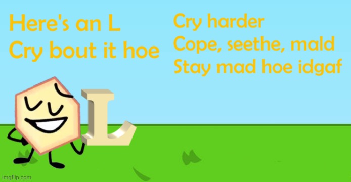 Loser take this L | image tagged in loser take this l | made w/ Imgflip meme maker
