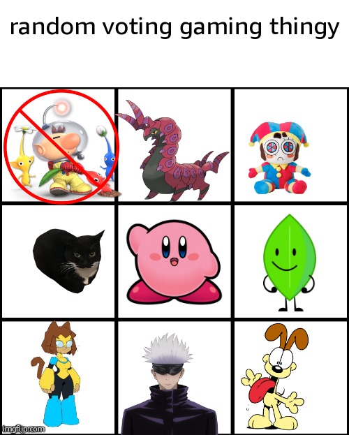 olimar is out vote to eliminate | random voting gaming thingy | image tagged in grid with space | made w/ Imgflip meme maker