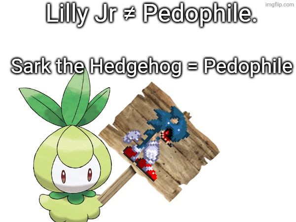 Lilly Jr ≠ Pedophile. Sark the Hedgehog = Pedophile | made w/ Imgflip meme maker