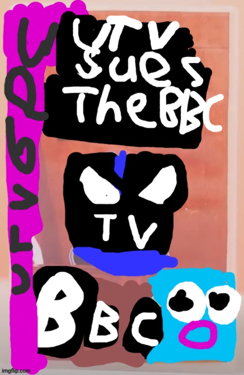 UTV sues The BBC for the UTV GPC | image tagged in mario sues luigi,utv gpc,british broadcasting company,utv,fictional tv channel and game console company | made w/ Imgflip meme maker