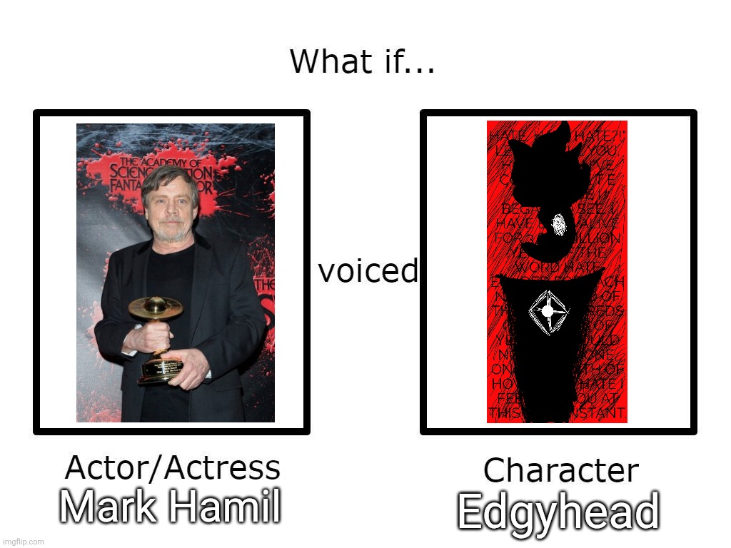 Had this idea randomly after discussing the voices of Skeletor with my dad when we watched the He-Man movie | Mark Hamil; Edgyhead | image tagged in what if this actor or actress voiced this character | made w/ Imgflip meme maker
