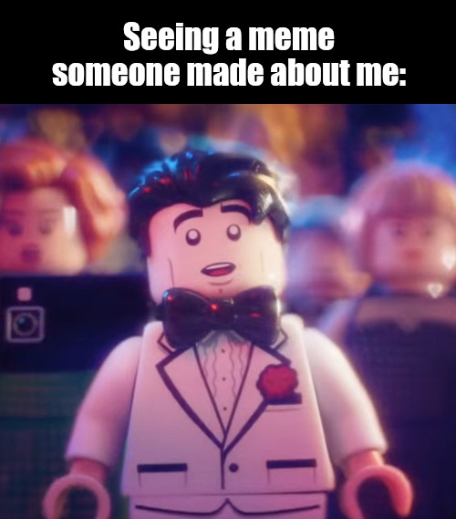 Seeing a meme someone made about me: | image tagged in lego bruce wayne in love | made w/ Imgflip meme maker