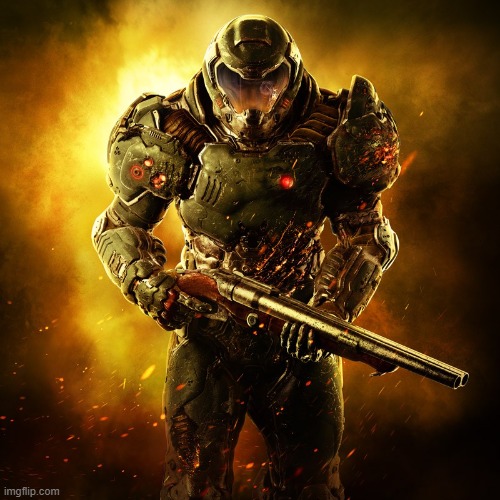 the coolest mute character ever | image tagged in doomguy | made w/ Imgflip meme maker