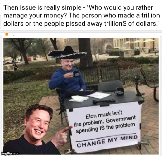 Pngs and quoted can make a great meme even greater | image tagged in spending,joe exotic financially recover,elon musk,chuck schumer | made w/ Imgflip meme maker