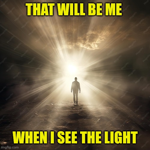 Heading towards the light | That will be me When I see the light | image tagged in heading towards the light | made w/ Imgflip meme maker