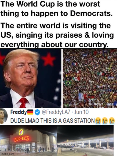 The World Cup, one of the worst things to happen to Democrats! The World is loving the USA! | image tagged in love wins,usa,make america great again,the great awakening | made w/ Imgflip meme maker