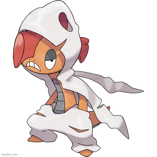 look bro i love scrafty but they couldve made his mega ANY other colour, he looks like a glorified ku klux klan member :(((( | made w/ Imgflip meme maker