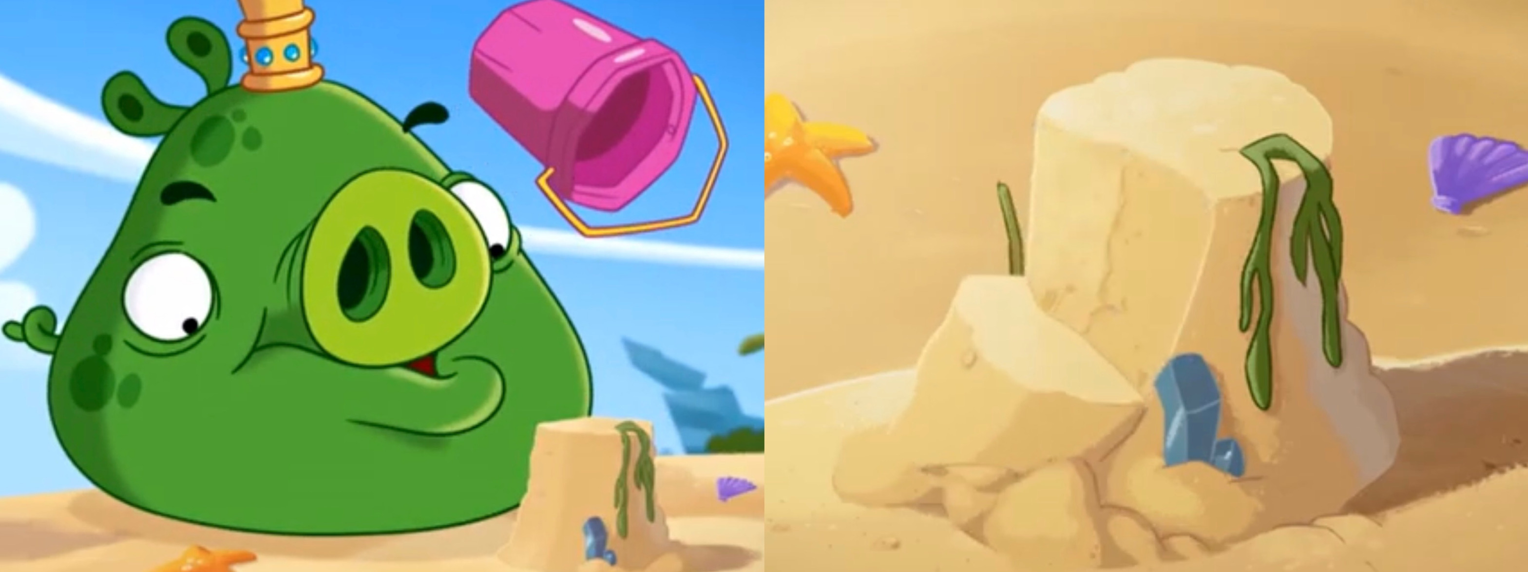 King Pig sandcastle Blank Meme Template