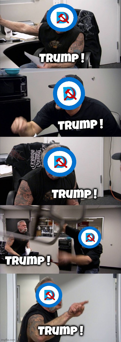 American Chopper Argument Meme | Trump ! Trump ! Trump ! Trump ! Trump ! | image tagged in memes,american chopper argument | made w/ Imgflip meme maker