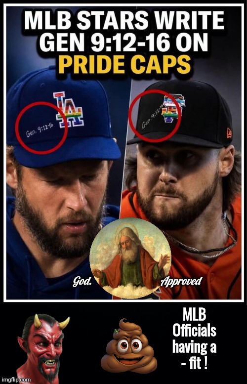 God approved | God.                             Approved; MLB Officials having a
- fit ! | image tagged in img 46 jpeg,black background,mlb baseball | made w/ Imgflip meme maker