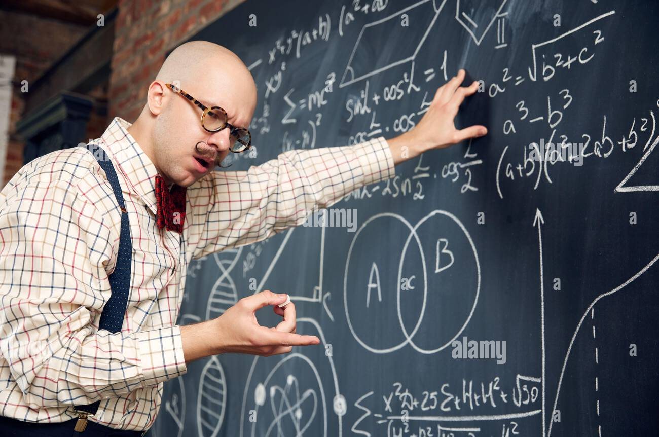 Science man calculating Blank Meme Template