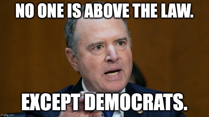 Adam Schiff | no one is above the law. except democrats. | image tagged in image 161 jpeg | made w/ Imgflip meme maker