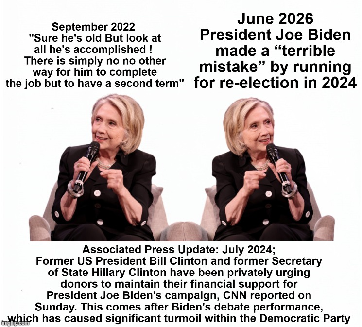 Two sides of the same face | image tagged in hillary throws biden under bus meme | made w/ Imgflip meme maker