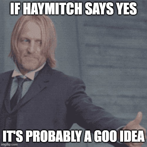 Haymitch thumbs up | If haymitch says yes; it's probably a goo idea | image tagged in haymitch thumbs up | made w/ Imgflip meme maker