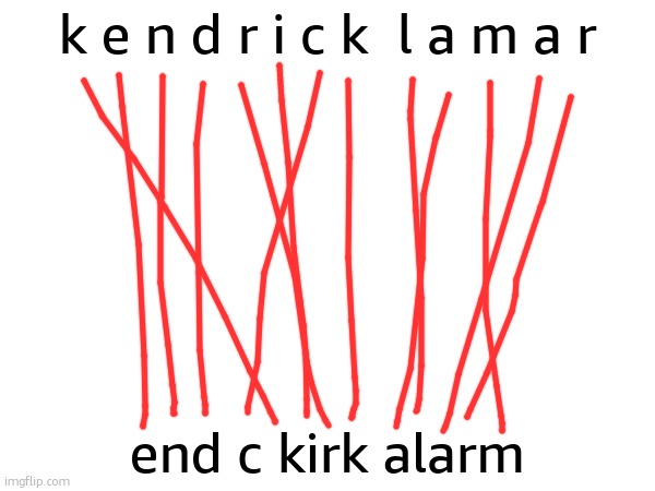ken drick predicted charlie kirk death | k e n d r i c k  l a m a r; end c kirk alarm | made w/ Imgflip meme maker