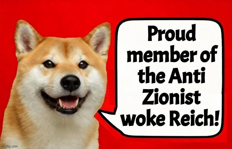 I am a proud America only Anti Zionist member of the Woke Reich | Proud member of the Anti Zionist woke Reich! | image tagged in israel,zionist,iran,woke,maga,america first | made w/ Imgflip meme maker