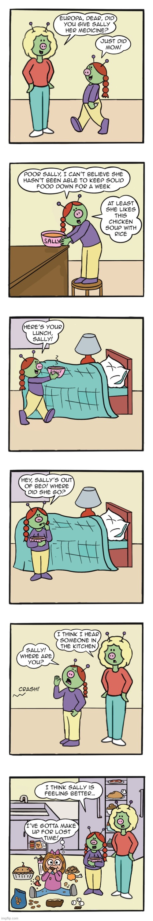image tagged in aliens,human,sally,medicine,food,recovery | made w/ Imgflip meme maker
