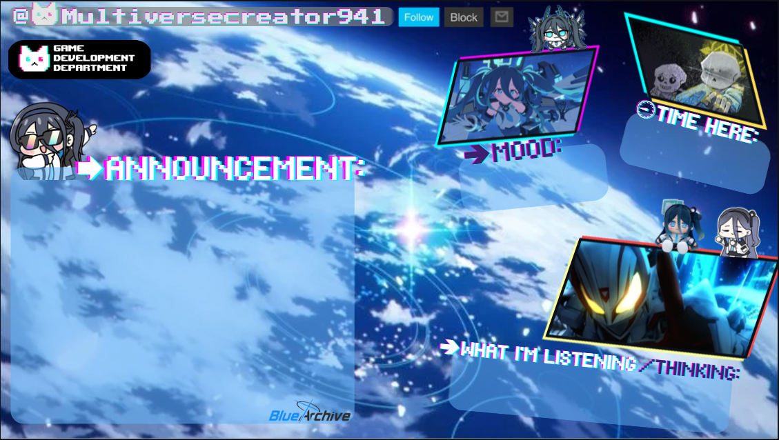 High Quality MC941's Announcement Template V13 (Crossover style) Blank Meme Template