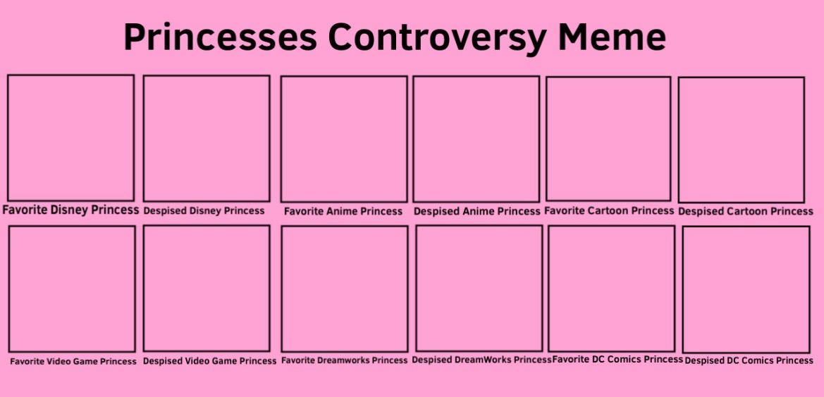 Princess ontroversy Meme Blank Meme Template